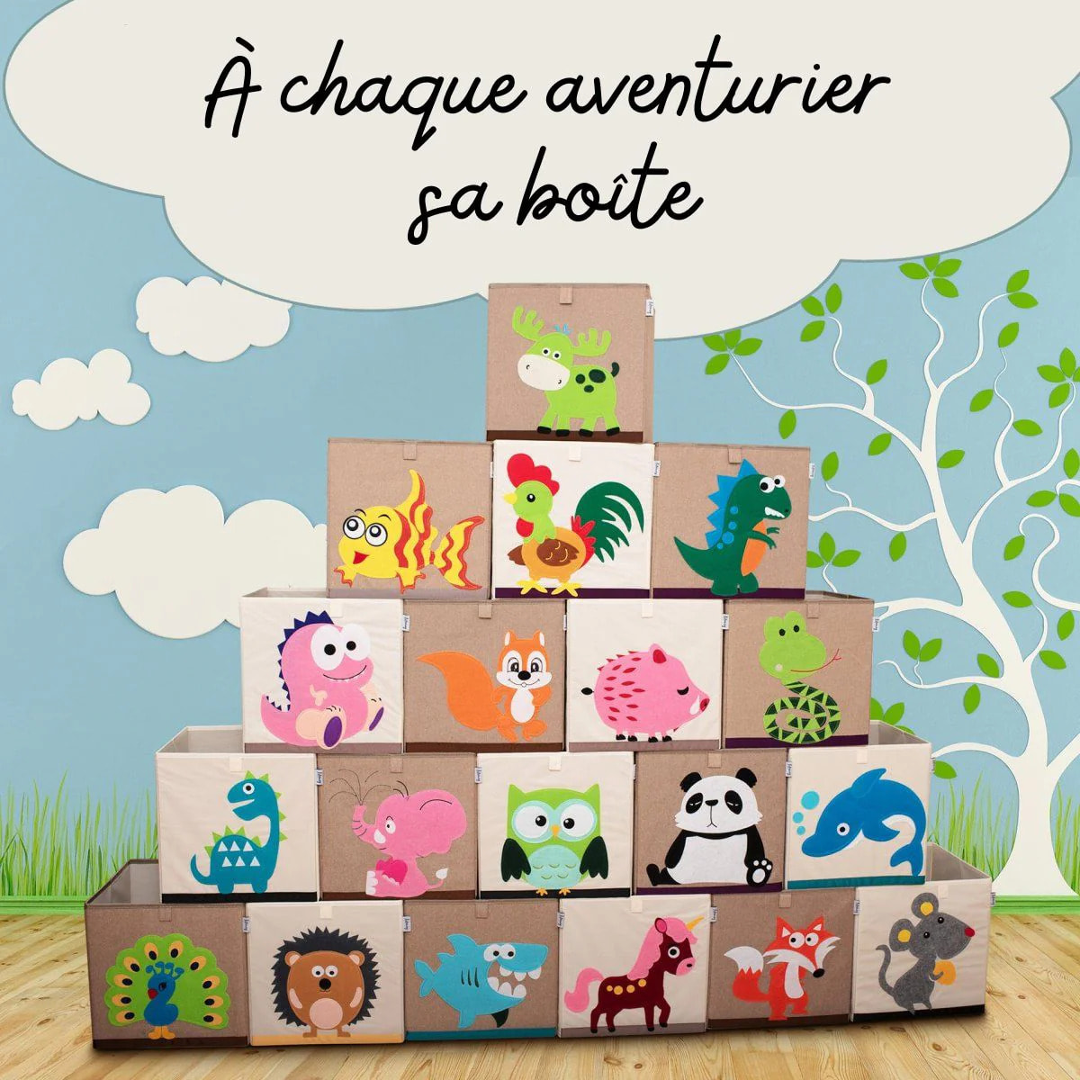 Boîte de rangement en tissu pour enfant "licorne", compatible Ikea Kallax Lifeney