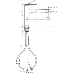 Zesis M33 Mitigeur de cuisine 160 avec douchette extractible 2 jets chromé