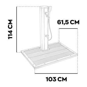 Doccia solare da giardino da 20L con pedana - Tanaga Bronze & Dasar