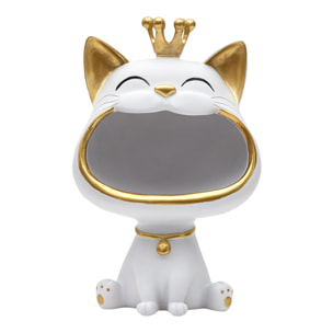 Statue Chat Blanc Vide Poche