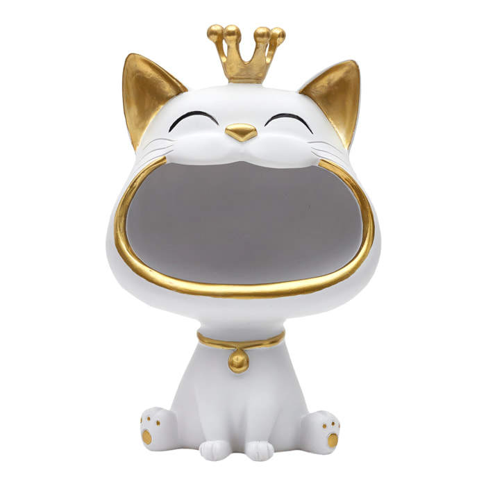 Statue Chat Blanc Vide Poche