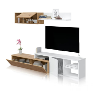 Salón Kate Blanco Artik (Blanco Mate) - Roble Nodi