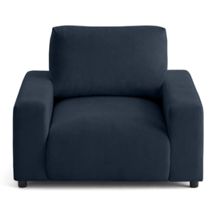 Pivoine - fauteuil en velours texturé - Bleu