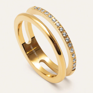 Anillo Bibiana Acero Baño Oro