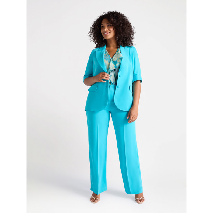 Fiorella Rubino - Blazer maniche corte - Azzurro