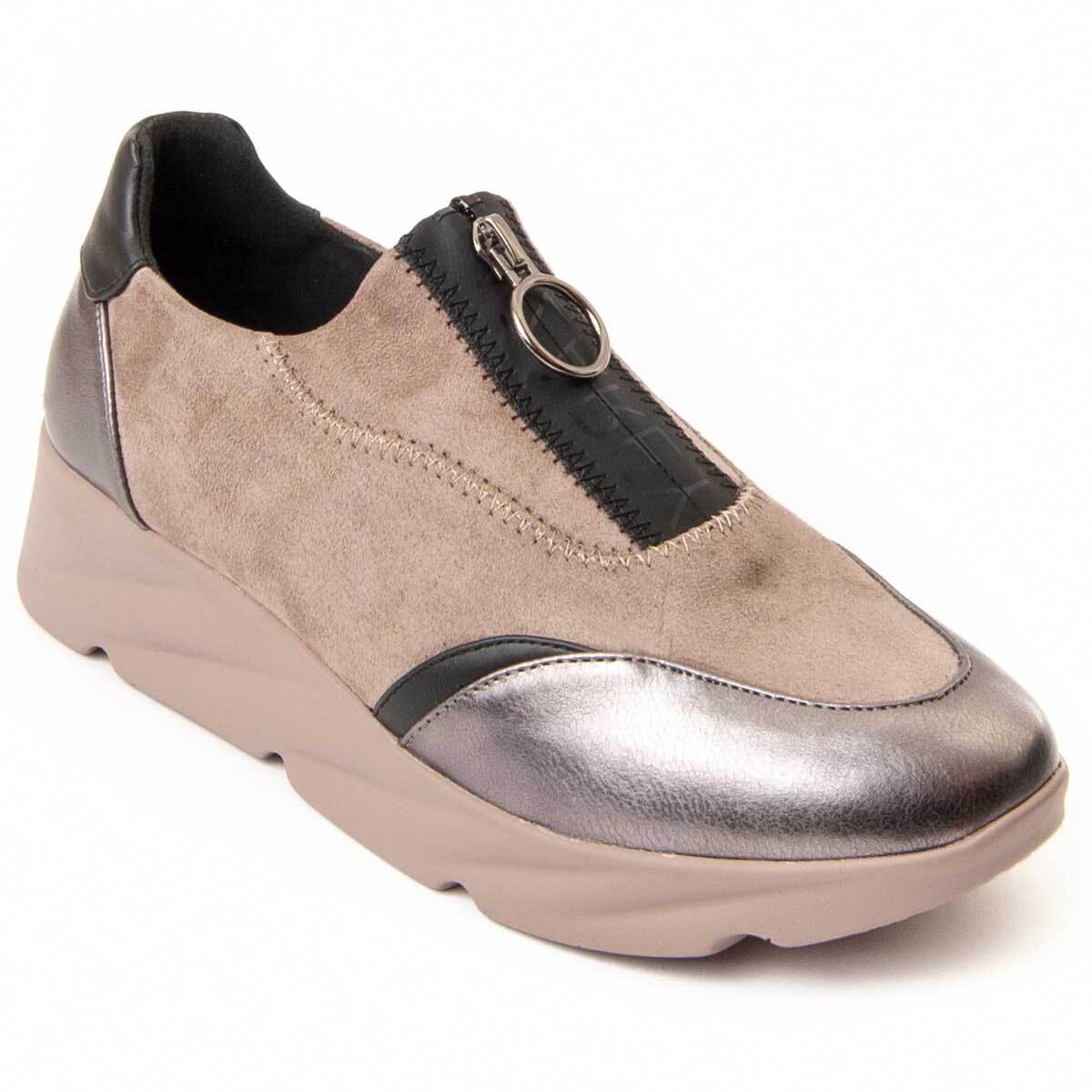 Sneaker De Plataforma - Gris - Altura: 4 Cm