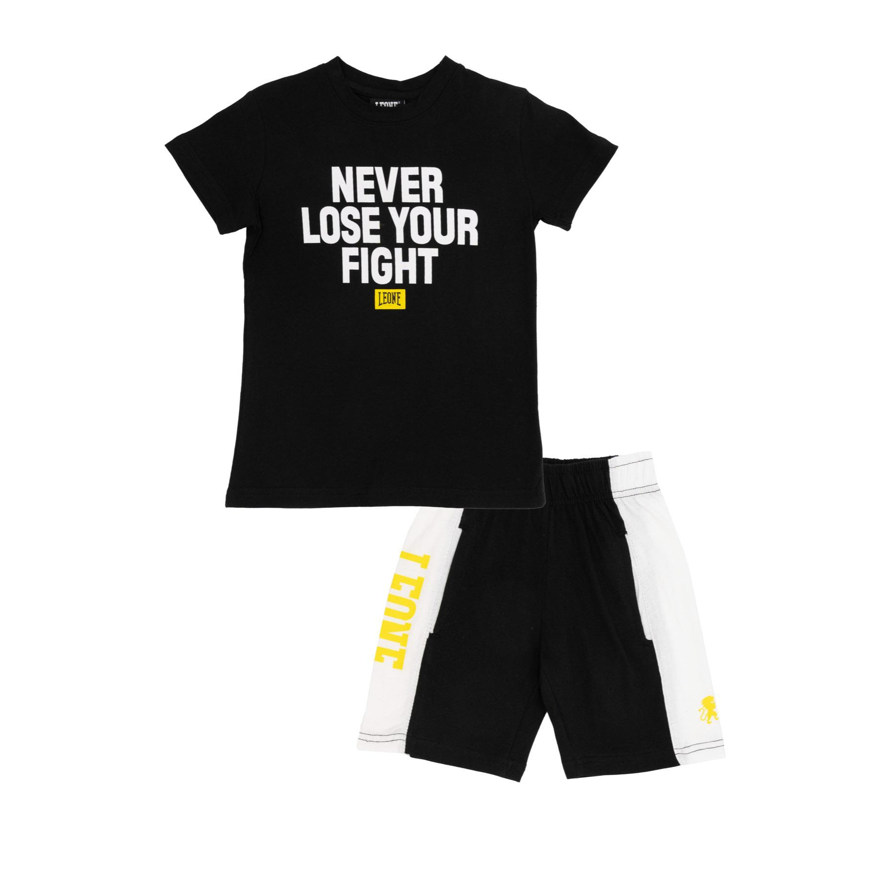 Set da bambino con t-shirt maniche corte e bermuda Fight Fluo