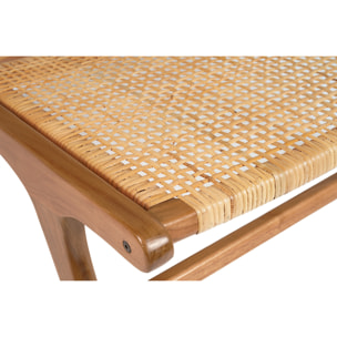 Fauteuil ethnique en bois teck massif et cannage en rotin naturel HAMMA