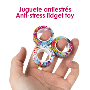 Magnetic Fidget Rings, anillos magnéticos de diseño exclusivo. Juguete antiestrés, ansiedad, concentración.