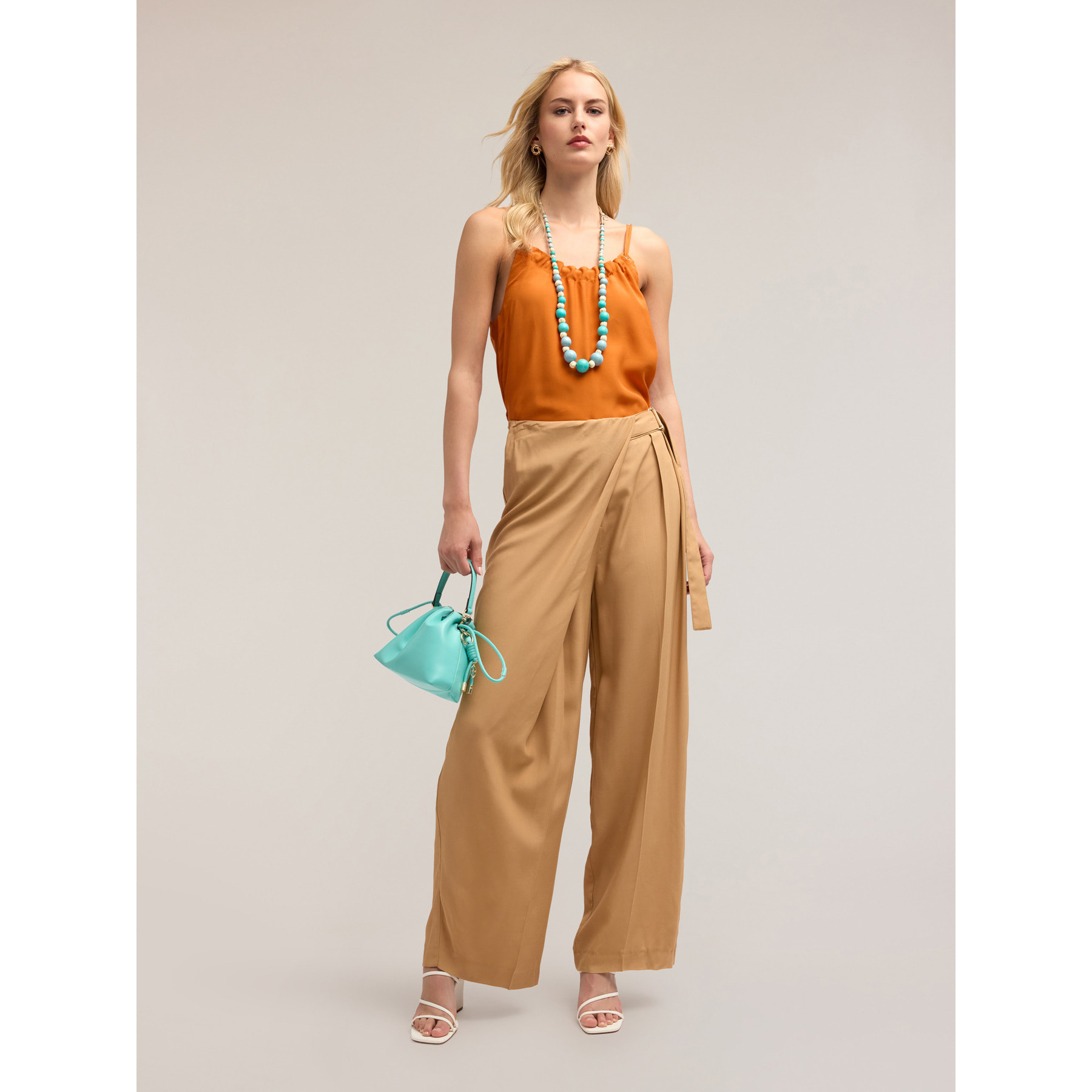 Motivi - Pantaloni pareo in viscosa - Beige