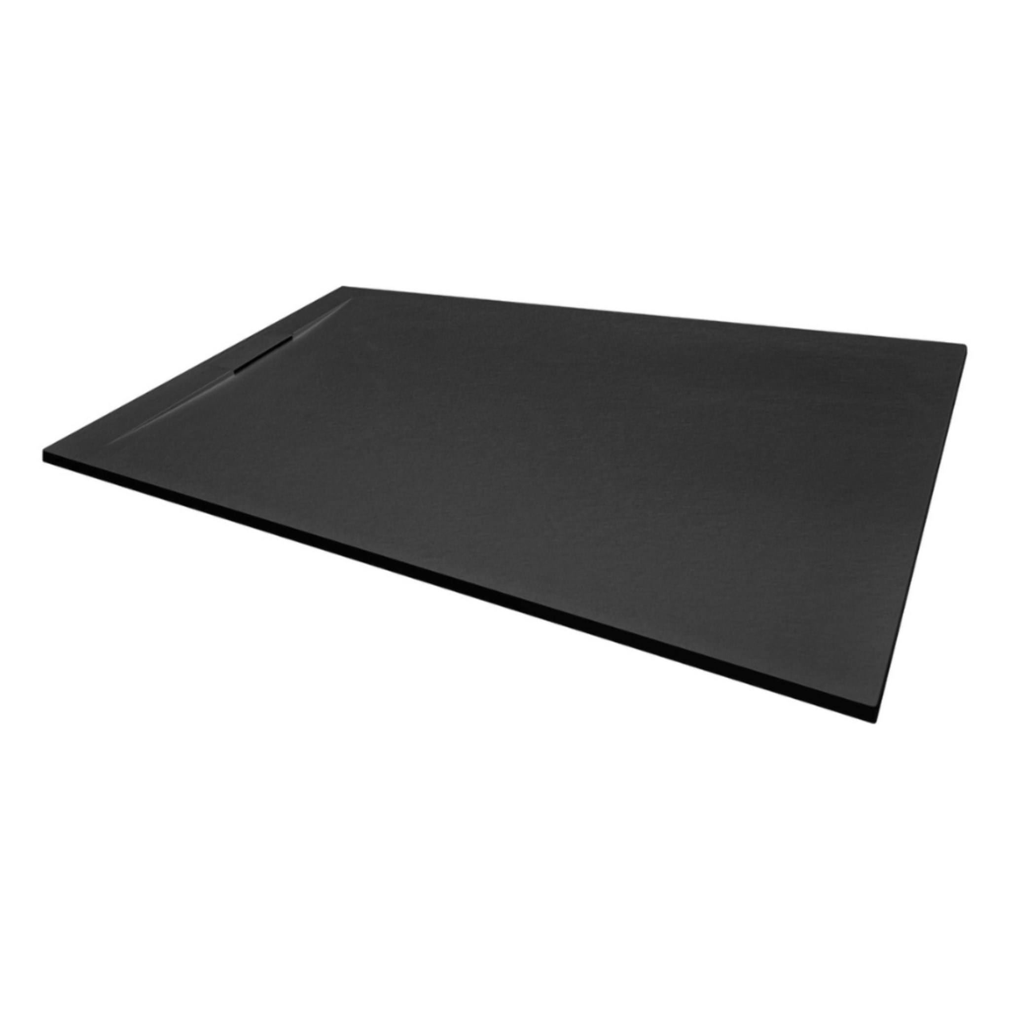 Fusion Receveur de douche 100x90cm en marbre coulé, avec siphon, noir (SATFU10090G-S)