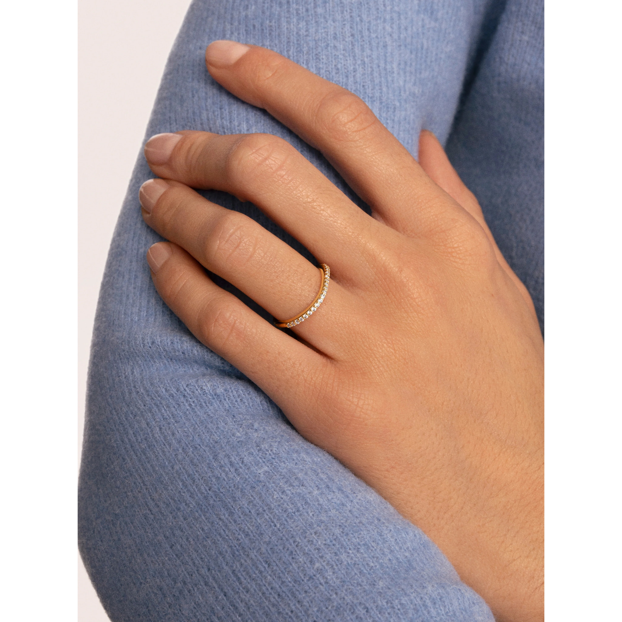 Anillo Fino Scarlett Blanco Baño Oro