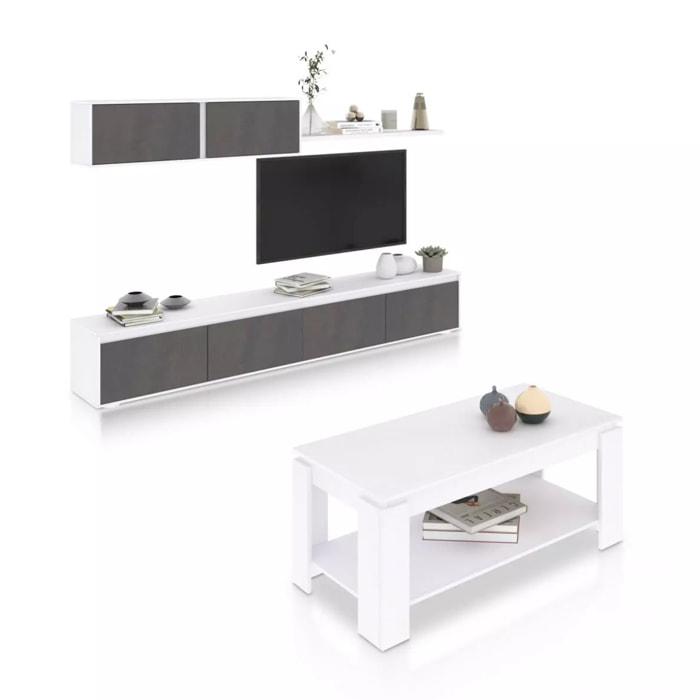 Pack salón con mesa de centro Arlet Plus Blanco Artik (Blanco Mate) - Óxido