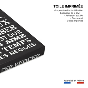 Les règles de la maison 1, Tableau Deco, Tableau cuisine, fabrication française , 50x80 cm Toile imprimée
