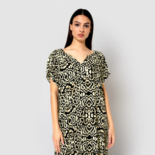 Vestido corto bambula detalles plisados alexis negro