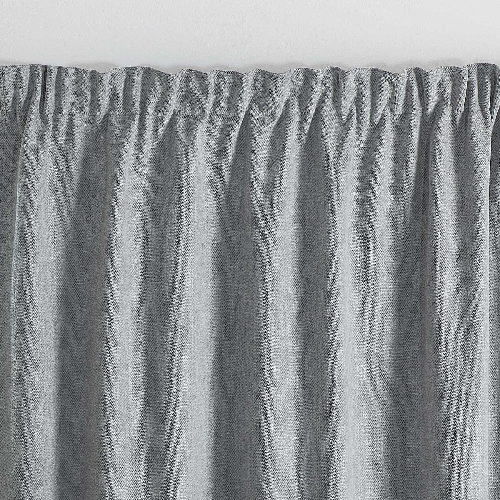 Rideau thermique phonique et semi occultant à galons fronceurs KONFOR - Gris Perle