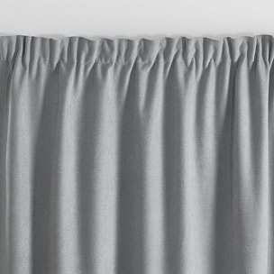 Rideau thermique phonique et semi occultant à galons fronceurs KONFOR - Gris Perle