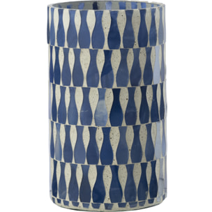 J-Line Chandelier - verre - bleu/blanc - large