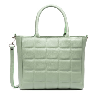 Borsa tote da donna Albizzate. Pelle autentica finitura Dollaro trapuntata.