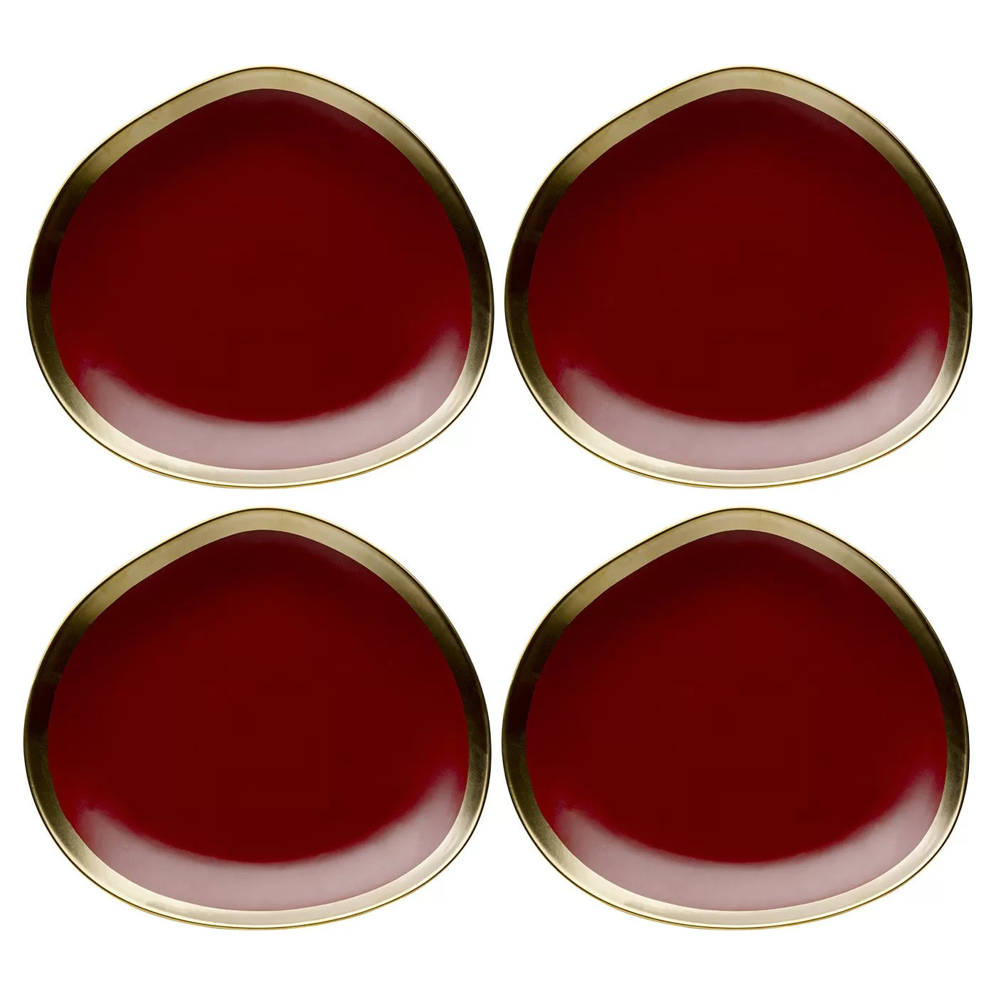 Assiettes Vibrations 21cm rouges set de 4 Kare Design