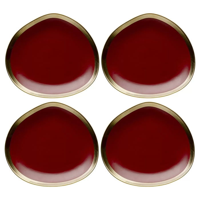 Assiettes Vibrations 21cm rouges set de 4 Kare Design