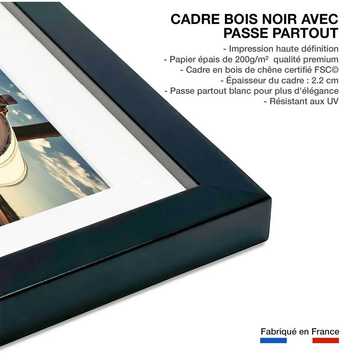 Affiche photo us mail Affiche + cadre en bois - Noir