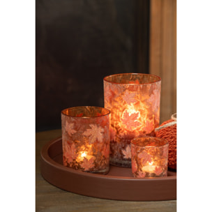 J-Line chandelier feuilles - verre - abricot/terracotta - large - set de 2