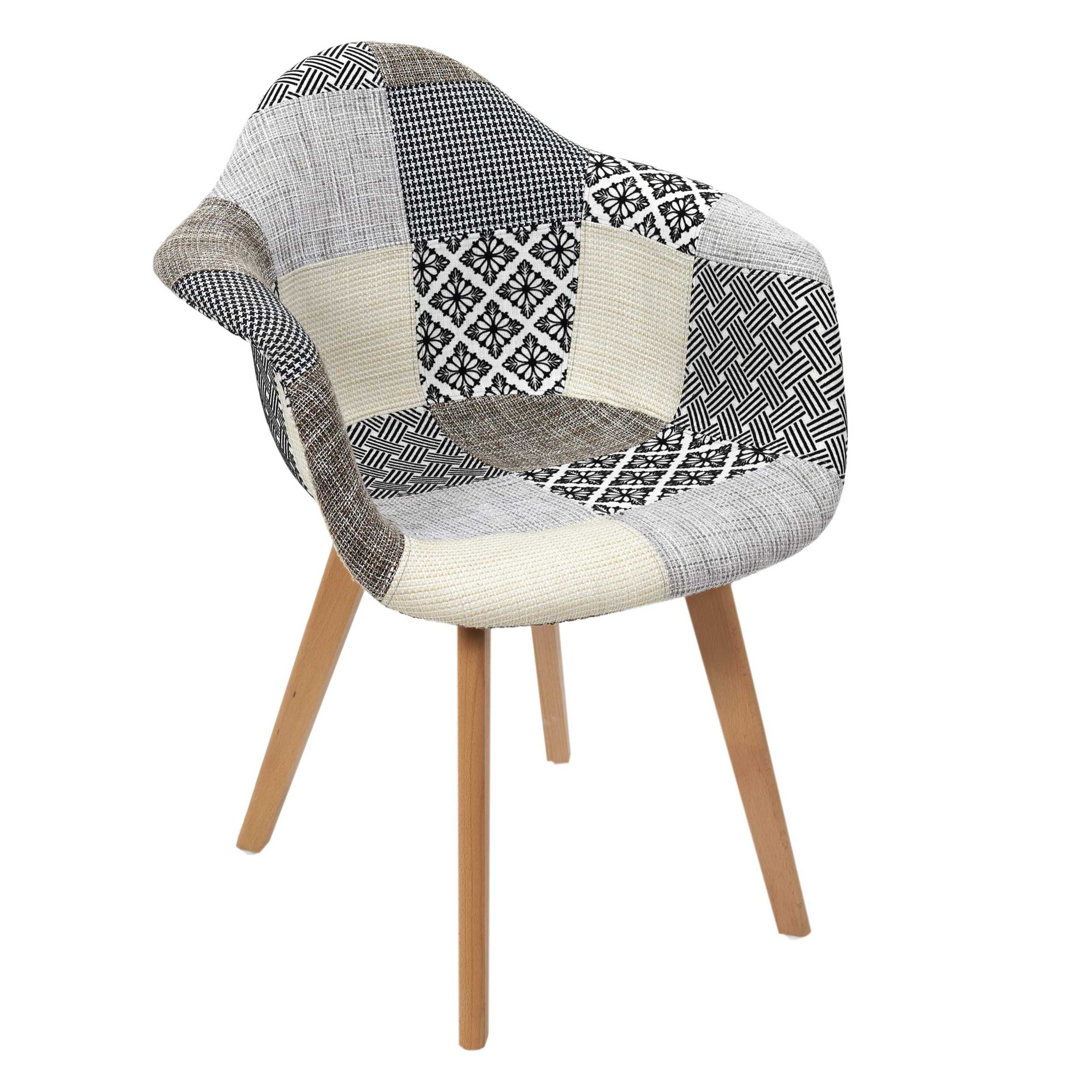 Fauteuil Patchwork Gris - Lot De 2