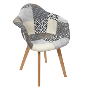 Fauteuil Patchwork Gris - Lot De 2