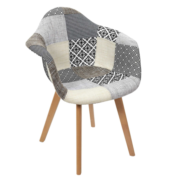 Fauteuil Patchwork Gris - Lot De 2