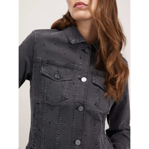 Motivi - Camisa de denim con strass - Negro