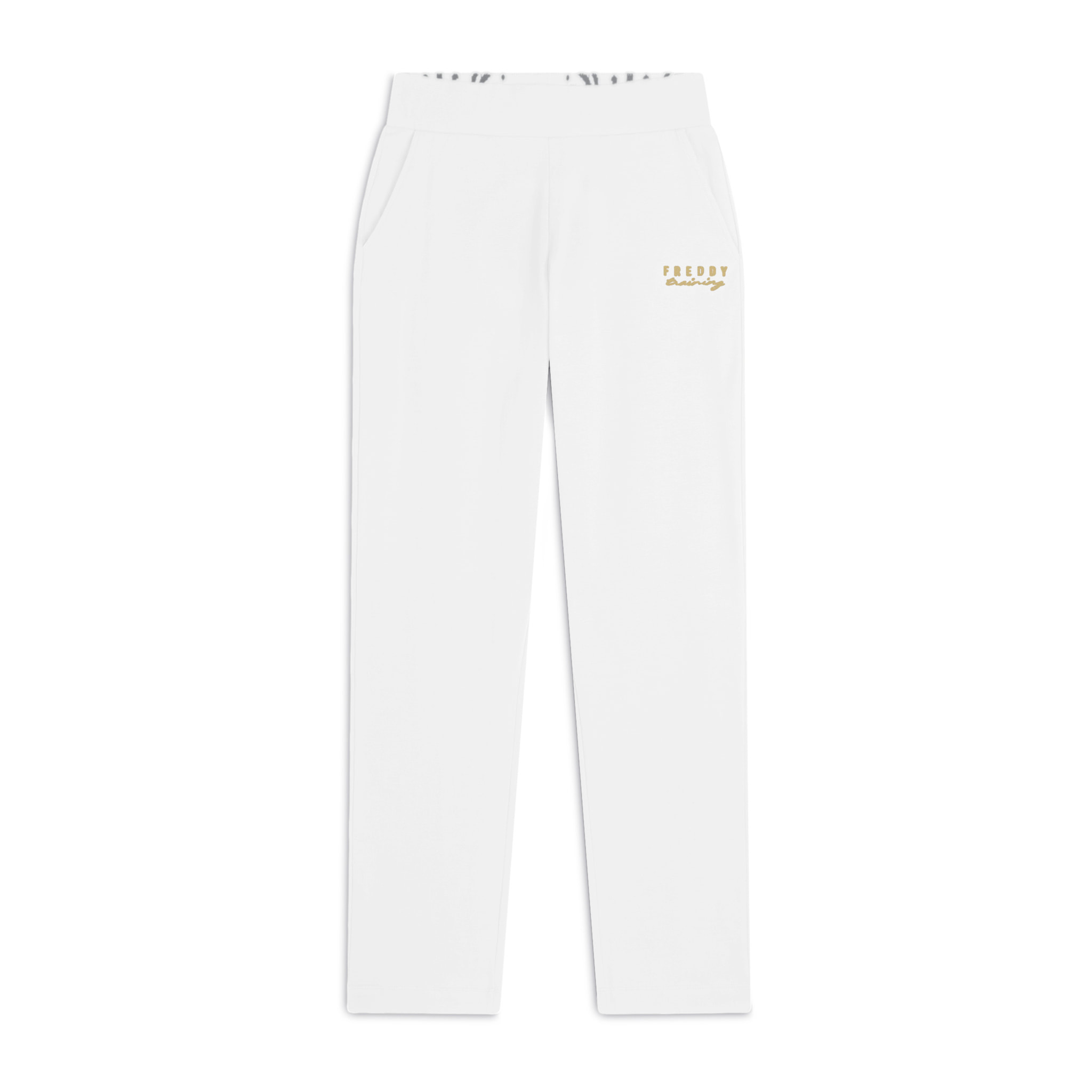 Pantaloni regular fit con fondo dritto con piccoli spacchi