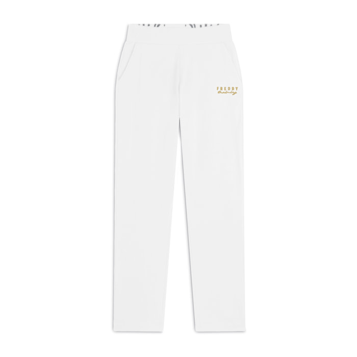 Pantaloni regular fit con fondo dritto con piccoli spacchi