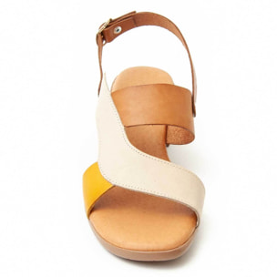 Sandalia de tacón - Marron - Altura: 5 cm