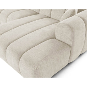 Curtis - canapé d'angle droit 4 places en tissu texturé - Beige