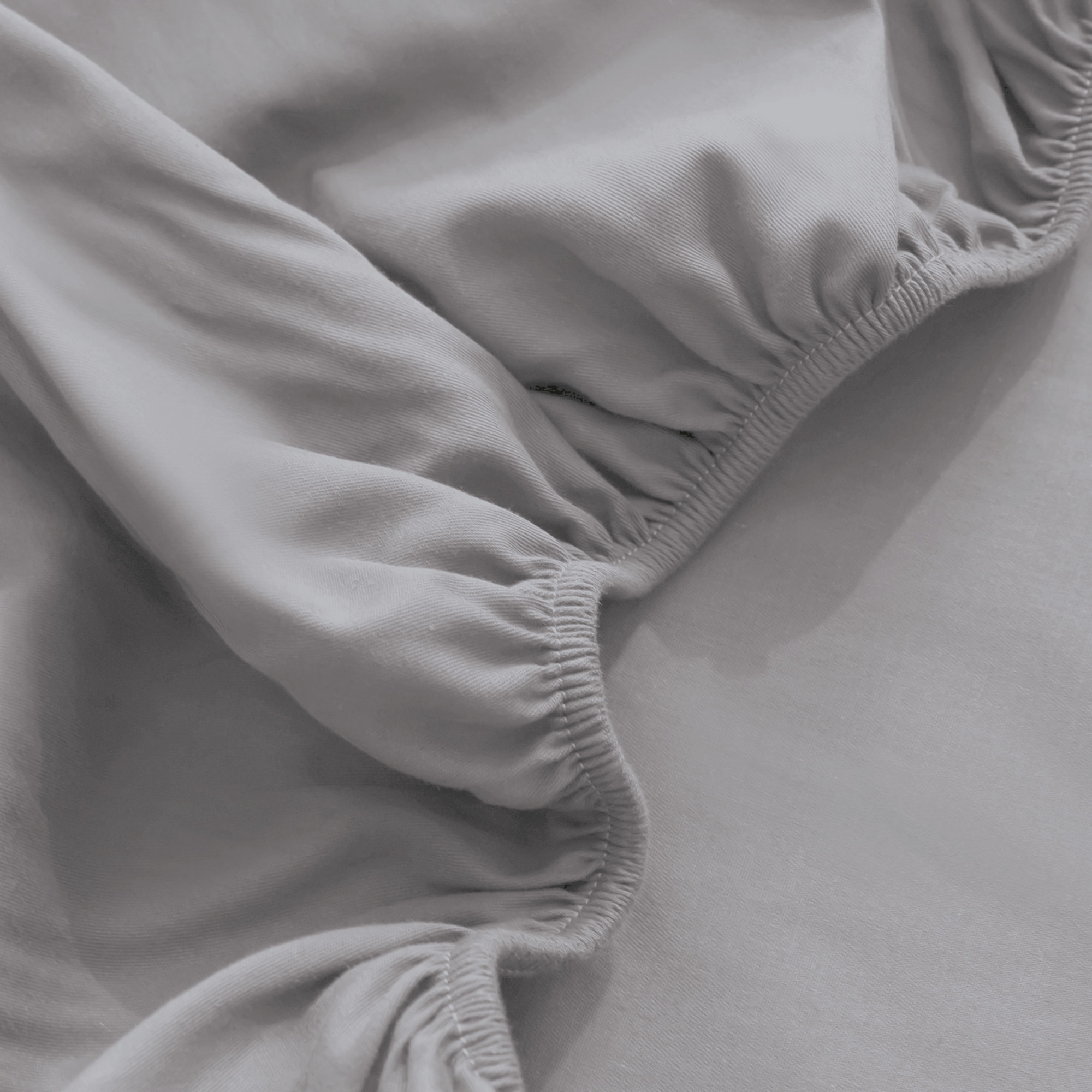 LENZUOLO SOTTO CON ANGOLI PER LETTO SINGOLO IN JERSEY DI COTONE GRIGIO