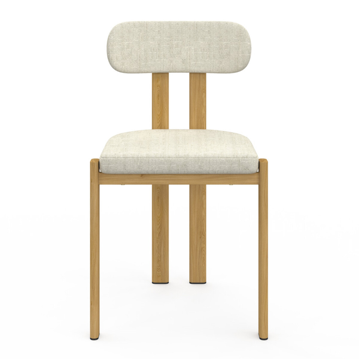Chaises Elsa en tissu beige et pieds métal - lot de 4