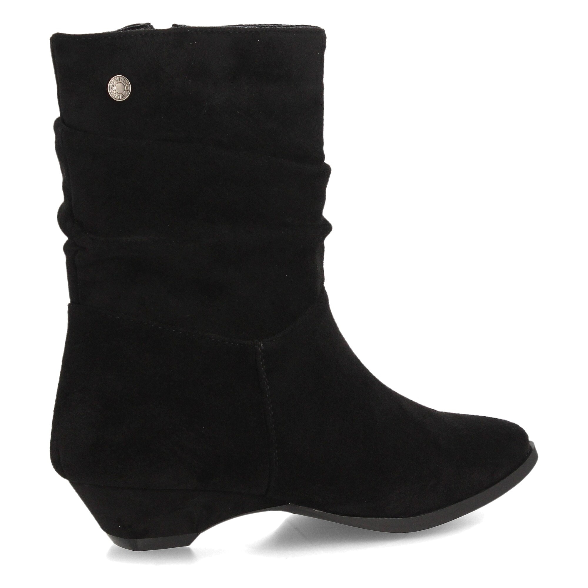 Botines fruncidos de tacón bajo para mujer