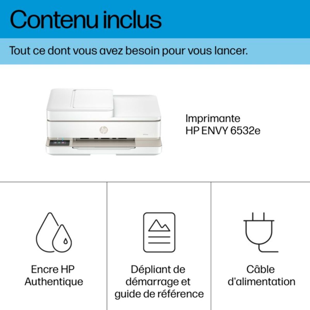 Imprimante jet d'encre HP Envy 6532e éligible Instant Ink