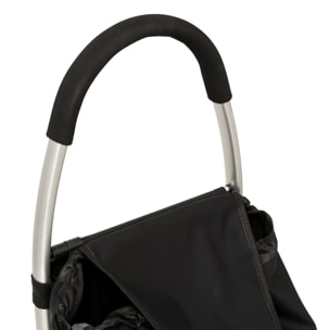 Chariot de course pliable noir 6 roues 36L