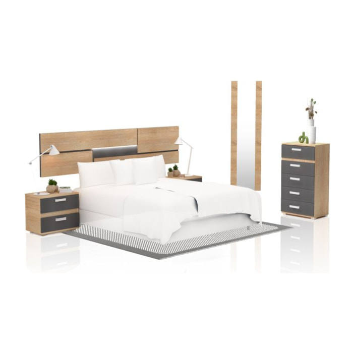 Dormitorio Ataneq Pure 5C Cambria - Grafito