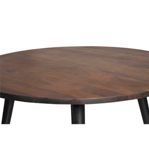 Mesa de comedor - madera de mango y metal - 75x120x120cm
