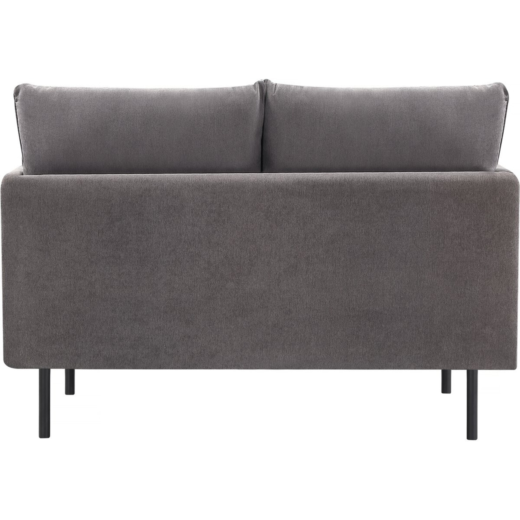 Canapé fixe tissu "Rudy" - 132 x 78 x 88 cm - 2 places - Gris foncé