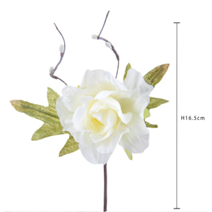 Pick Gardenia. Diametro 8 Cm - Pezzi 36 - 9X16,5X4cm - Colore: Bianco - Bianchi Dino - Fiori Artificiali