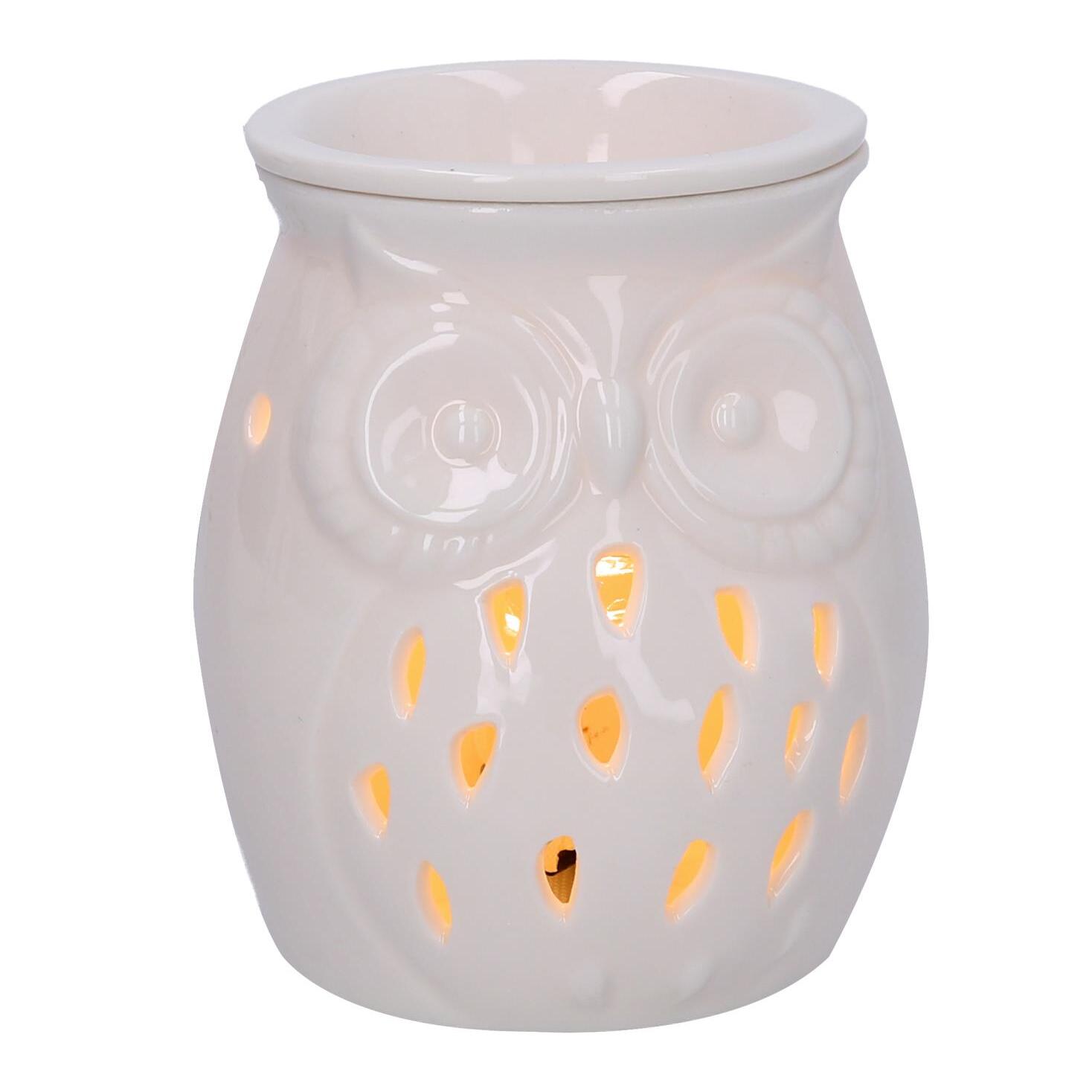 Bruciaessenze in ceramica gufo con spina cmø9,5h13,5