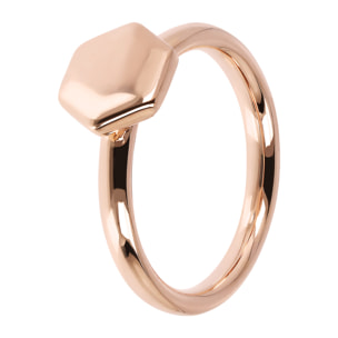 Anello Esagono in Golden Rosé Placcato Oro Rosa 18k