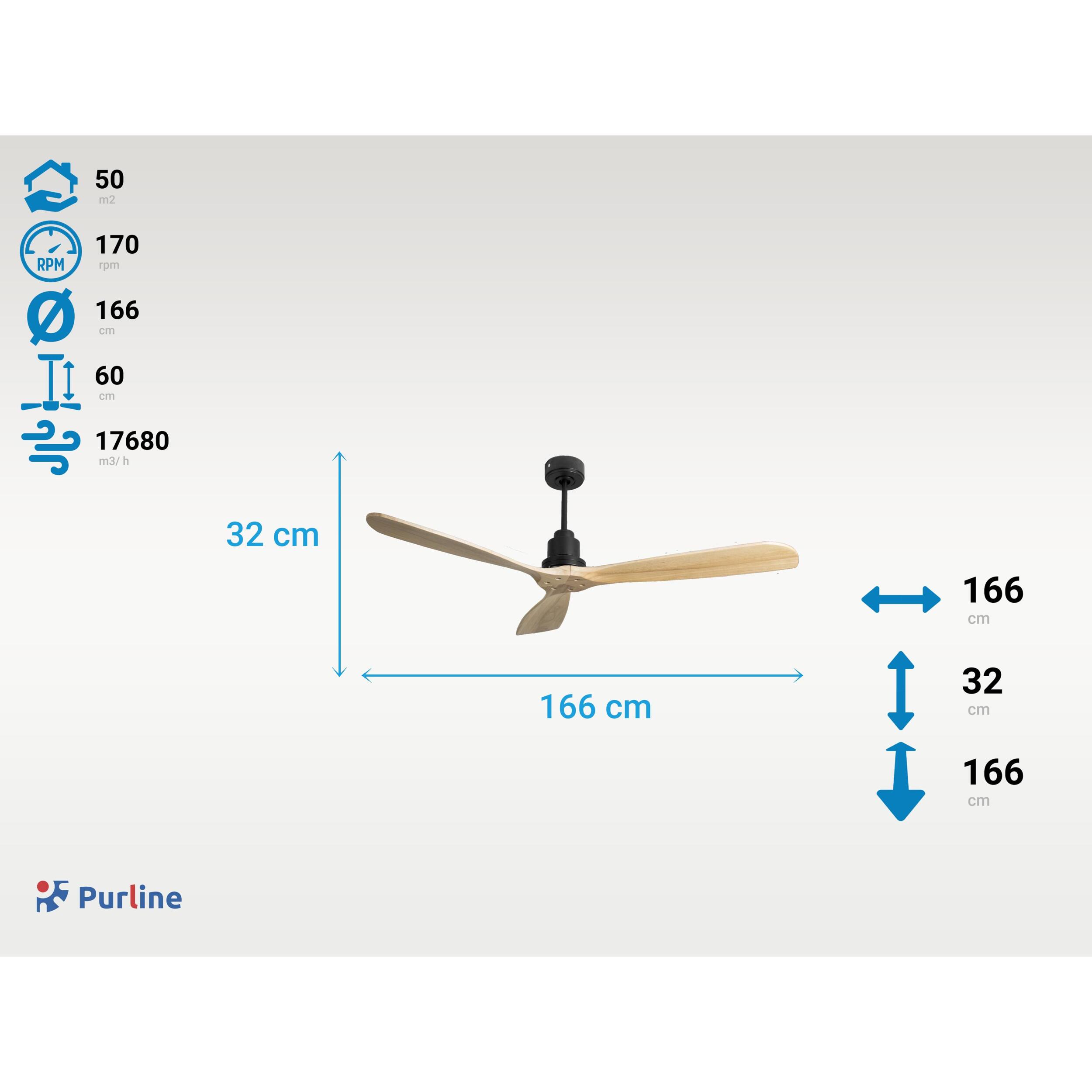 Ventilador de techo Modo Invierno/Verano Termostato Wifi Motor DC Techos Inclinados Mando a Distancia Hypersilence Memoria FullWood Vendible Shopify (AUTOMATICO) FolegandrosD166C0464604 PURLINE