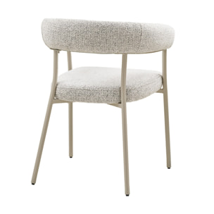 Sadie - lot de 2 chaises FSC  100% en tissu texturé - pieds en acier - Beige