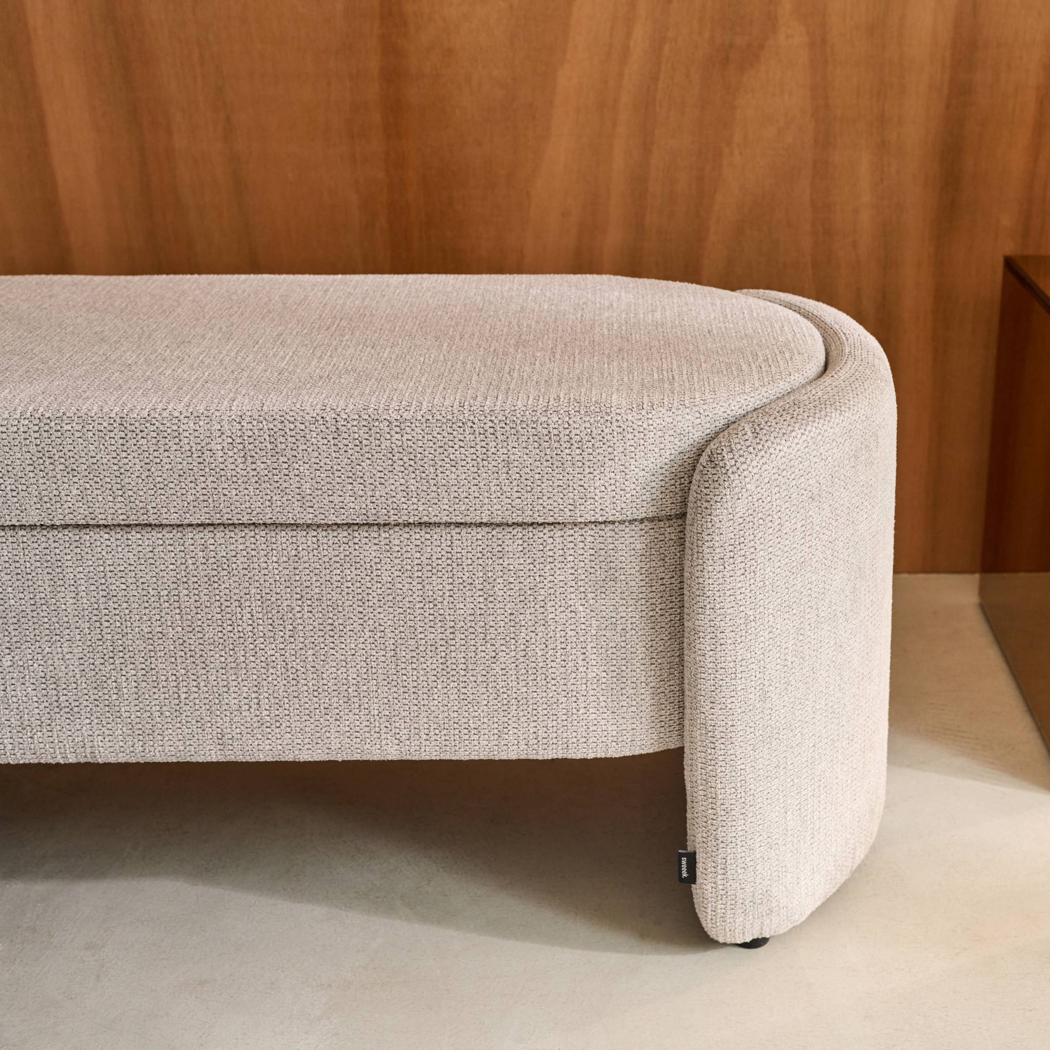 Banc coffre, bout de lit contemporain tissu KALO