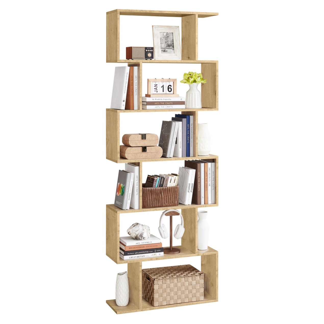 Libreria moderna a ripiani aperti Artisan in rovere